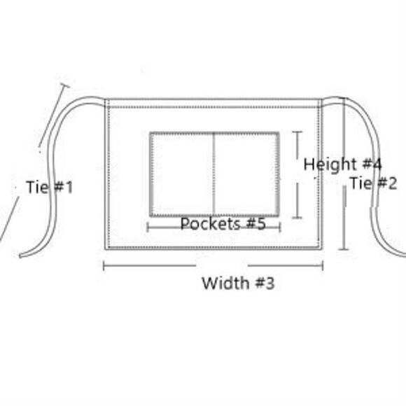 VINTAGE 1950/1960 Half Apron Handmade Pocket Beige with Leaves Tomatoes - Picture 12 of 12